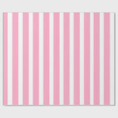 Roze & Witte Verticale Streep Inpakpapier  (Vlak)
