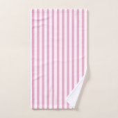 Roze Witte Verticale Streeppatroon Ontwerp Bad Handdoek (Handdoek)