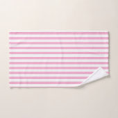 Roze Witte Verticale Streeppatroon Ontwerp Bad Handdoek (Handdoek)