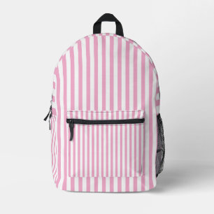 Roze Witte Verticale Streeppatroon Ontwerp Bedrukte Rugzak
