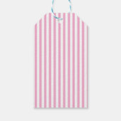 Roze Witte Verticale Streeppatroon Ontwerp Cadeaulabel (Achterkant)