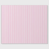 Roze Witte Verticale Streeppatroon Ontwerp Cadeaupapier (Vlak)
