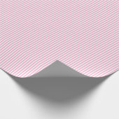 Roze Witte Verticale Streeppatroon Ontwerp Cadeaupapier (Hoek)