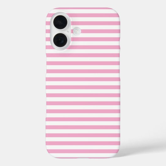 Roze Witte Verticale Streeppatroon Ontwerp Case-Mate iPhone Case (Achterkant)