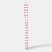 Roze Witte Verticale Streeppatroon Ontwerp Case-Mate iPhone Case (Achterkant / Links)