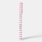 Roze Witte Verticale Streeppatroon Ontwerp Case-Mate iPhone Case (Achterkant / Rechts)