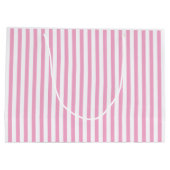 Roze Witte Verticale Streeppatroon Ontwerp Groot Cadeauzakje (Achterkant)