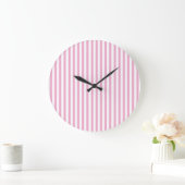 Roze Witte Verticale Streeppatroon Ontwerp Grote Klok (Huis)