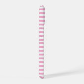 Roze Witte Verticale Streeppatroon Ontwerp iPhone 15 Case (Rechterkant)