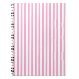 Roze Witte Verticale Streeppatroon Ontwerp Notitieboek