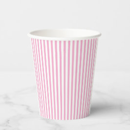 Roze Witte Verticale Streeppatroon Ontwerp Papieren Bekers