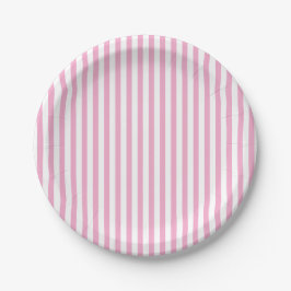 Roze Witte Verticale Streeppatroon Ontwerp Papieren Bordje