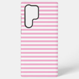 Roze Witte Verticale Streeppatroon Ontwerp Samsung Galaxy Hoesje