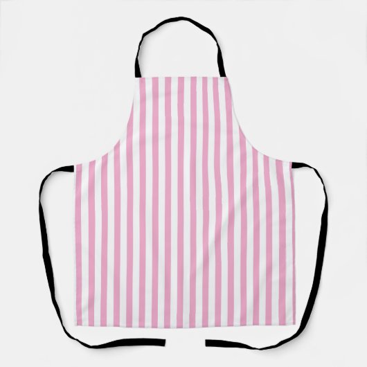 Roze Witte Verticale Streeppatroon Ontwerp Schort (Voorkant)