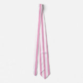 Roze Witte Verticale Streeppatroon Ontwerp Stropdas (Achterkant)