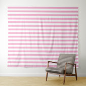 Roze Witte Verticale Streeppatroon Ontwerp Wandkleed (In Situ (horizontaal))