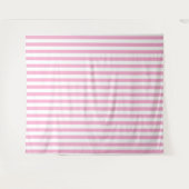 Roze Witte Verticale Streeppatroon Ontwerp Wandkleed (Voorkant (horizontaal))