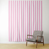 Roze Witte Verticale Streeppatroon Ontwerp Wandkleed (In situ)