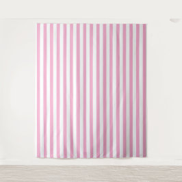 Roze Witte Verticale Streeppatroon Ontwerp Wandkleed