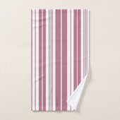Roze Witte Verticale Strepen Bad Handdoek (Handdoek)