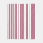 Roze Witte Verticale Strepen Patroon Fleece Deken (Voorkant)