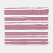 Roze Witte Verticale Strepen Patroon Fleece Deken (Voorkant (Horizontaal))