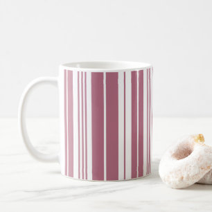 Roze Witte Verticale Strepen Patroon Koffiemok