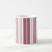 Roze Witte Verticale Strepen Patroon Koffiemok (Center)
