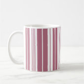 Roze Witte Verticale Strepen Patroon Koffiemok (Links)