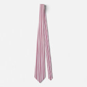 Roze Witte Verticale Strepen Patroon Stropdas (Voorkant)
