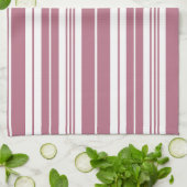 Roze Witte Verticale Strepen Patroon Theedoek (Gevouwen)