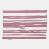 Roze Witte Verticale Strepen Patroon Theedoek (Horizontaal)