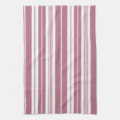 Roze Witte Verticale Strepen Patroon Theedoek (Verticaal)