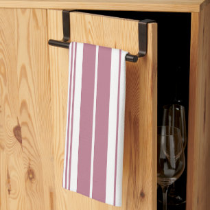 Roze Witte Verticale Strepen Patroon Theedoek