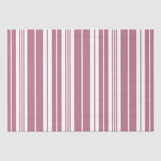 Roze Witte Verticale Strepen Patroon Tissuepapier (Voorkant)