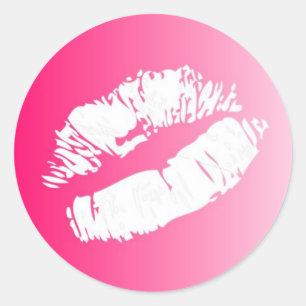 Roze witte vervagen lippen smooch kiss stickers