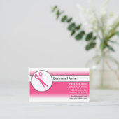 Roze witte vervagen schaar visitekaartjes (Staand voorkant)