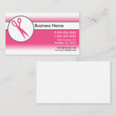 Roze witte vervagen schaar visitekaartjes (Voorkant / Achterkant)