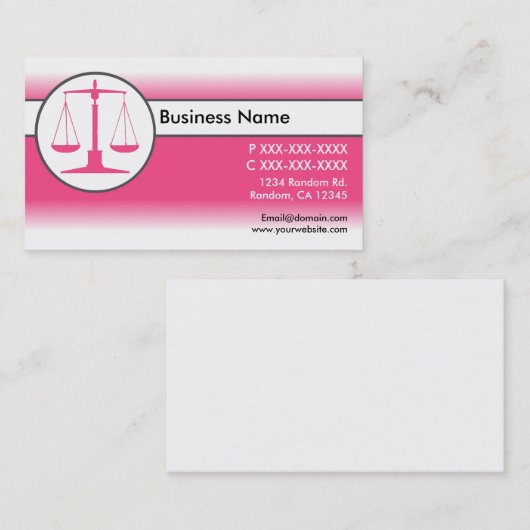 Roze witte vervaging law schalen visitekaartjes (Voorkant / Achterkant)