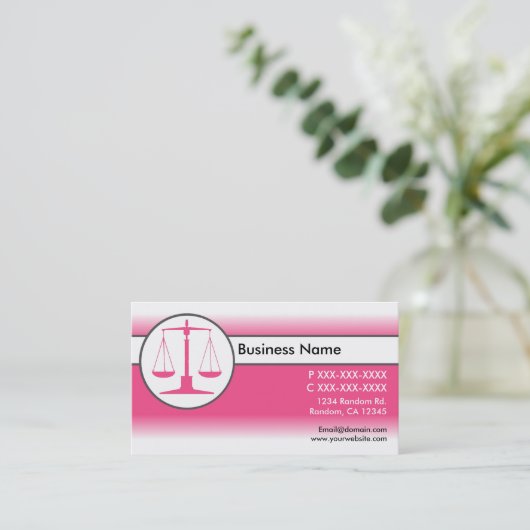 Roze witte vervaging law schalen visitekaartjes (Staand voorkant)