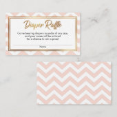 Roze & Witte Vette Chevron Luierspel Kaarten (Voorkant / Achterkant)