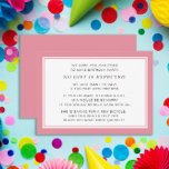 Roze witte vezel 5 dollar Birthday Party Informatiekaartje<br><div class="desc">Een uitnodiging voor een roze en witte verjaardagsfeestdag (5 dollar) voor het kind. Een vijfde verjaardag is een nieuwe trend in verjaardagsfeestjes voor kinderen. Fiver party's kunnen kinderen de waarde van geld leren terwijl ze verjaardagsgasten de gelegenheid bieden om van het feest te genieten zonder dat ze ontelbare uren hoeven...</div>
