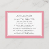 Roze witte vezel 5 dollar Birthday Party Informatiekaartje (Voorkant)