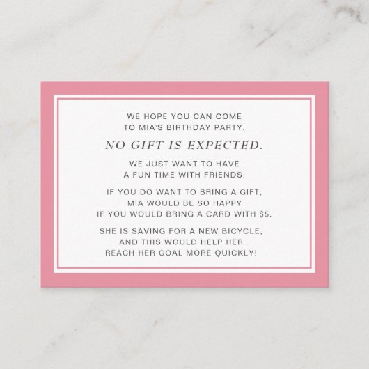 Roze witte vezel 5 dollar Birthday Party Informatiekaartje (Voorkant)