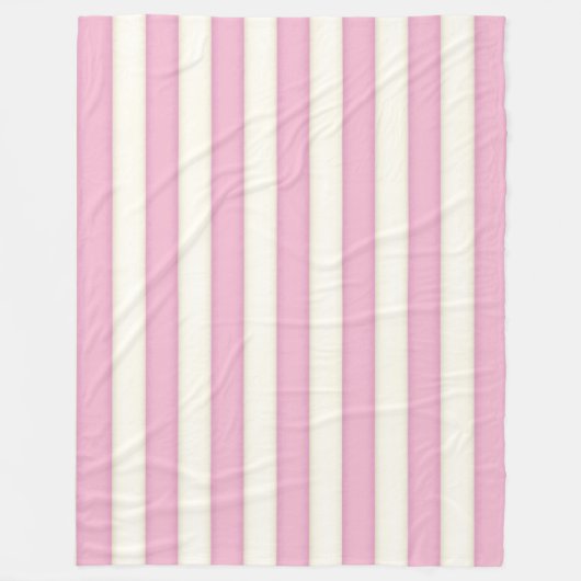 Roze & Witte Victoriaans Strepen Cottage Stijl Fleece Deken (Voorkant)