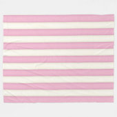 Roze & Witte Victoriaans Strepen Cottage Stijl Fleece Deken (Voorkant (Horizontaal))
