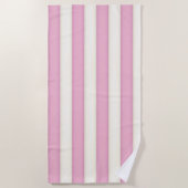 Roze & Witte Victoriaans Strepen Cottage Stijl Strandlaken (Voorkant)