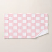 Roze & Witte Vierkante Badhanddoek Sets Bad Handdoek (Handdoek)