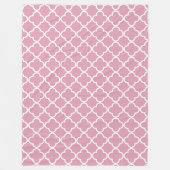 Roze witte viervoeter fleece deken (Voorkant)