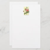 Roze witte Vintage Botanische Rozen Briefpapier (Voorkant / Achterkant)